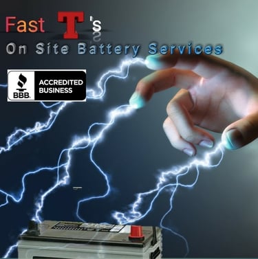 Lightening shooting from fingers towards a car battery