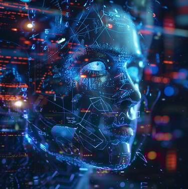 a woman with a futuristic face describing the master intuition coaching program by lokumu