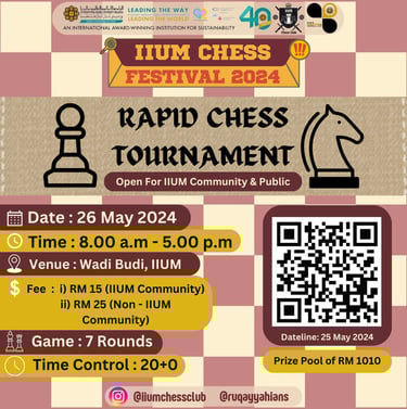 IIUM Chess Festival Rapid Catur Malaysia Chess Tournament