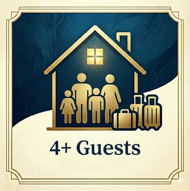 a family gathering in a house with a house in the background