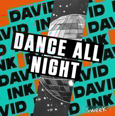 a poster of a dance all night party, release David Ink