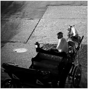 Colombia: a man in a carriage pulled by a horse drawn carriage