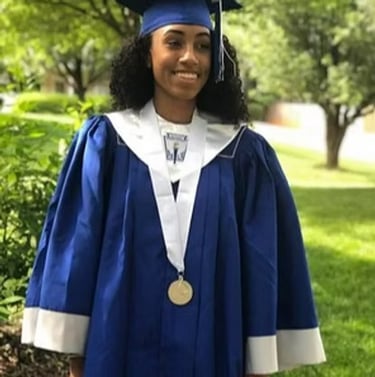 Black female student in graduation garb