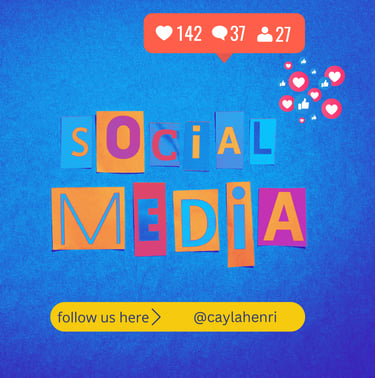 Cayla Henri: a social media banner with social media icons