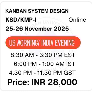 Kanban System Design KSD KMP-I KMP Training Kanban University