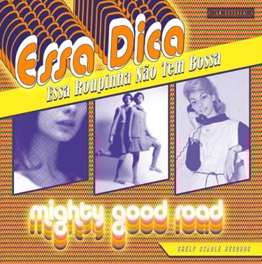 Art for the Essa Dica single, orange and purple lines with yellow banners