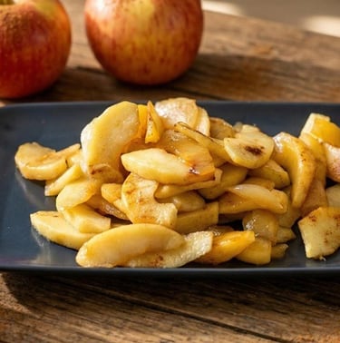 Vegan recipe for caramelized apples