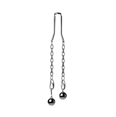 hitch hook ball stretcher with chains attached to weights