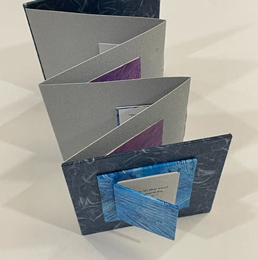 Accordion with Japanese paper and paste paper details