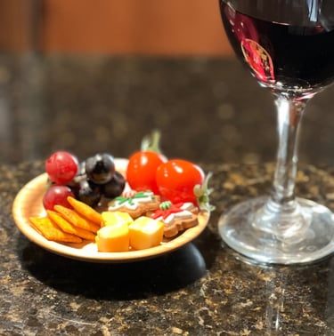 wine glass snack plate  