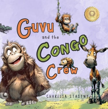 Book cover by Charissa Stastny - Guvu and the Congo Crew