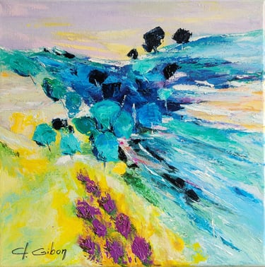 claudine-gibon-peinture-tableau-pinceau-bleu-olivier-lavande-sud-france-provence