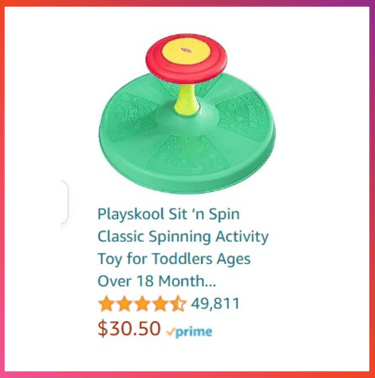 Playskool Sit ‘n Spin Classic Spinning Activity Toy for Toddlers 