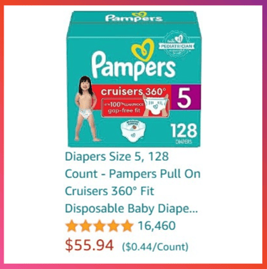 a box of diaper, Pampers baby diaper