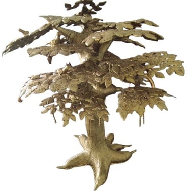 "Handcrafted brass bonsai tree for table decor–Bastar tribal art style sculpture-Sent overseas"