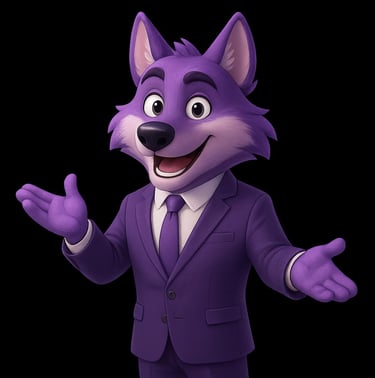 Mascotte Alpha Digital présentant la maquette gratuite