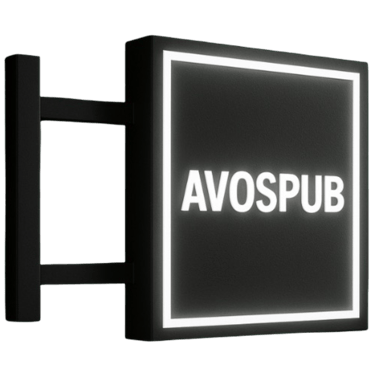 Enseigne drapeau carrée lumineuse AVOSPUB signalétique
