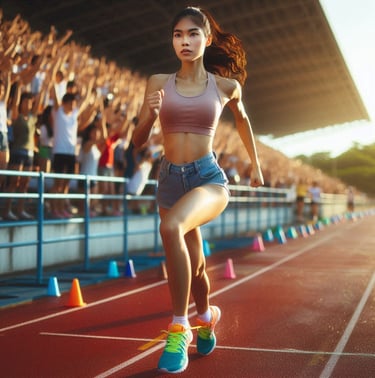 Mulher correndo, atletismo, melhora performance esportiva