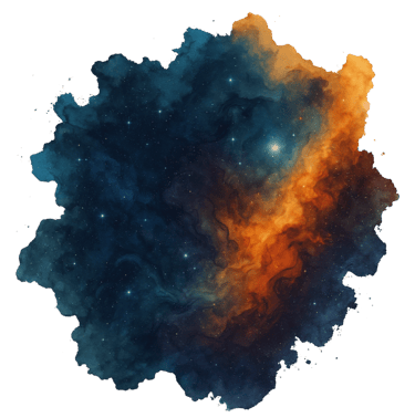 Ink blotch with a galaxy inside, More Than Life, Rico Bauer