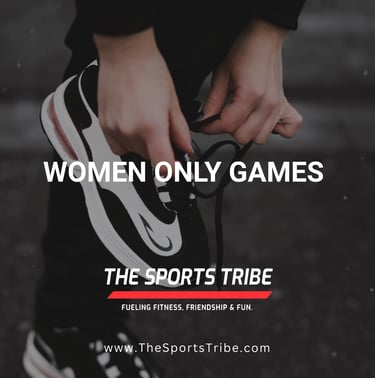 a person holding a pair of shoes with the words women only games