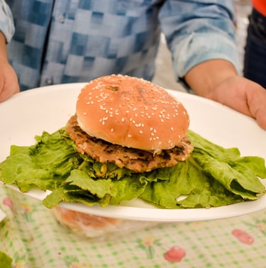 Hamburguesa de pescado.