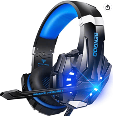 a gaming headset with a bluetoothed headphones and a microphone