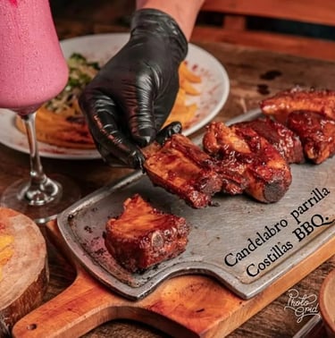 deliciosa carne en candelabro parrilla