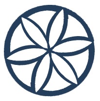 A daisywheel or hexafoil, logo for Home & History