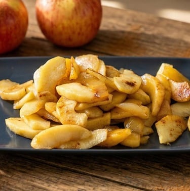 Vegan recipe for caramelized apples