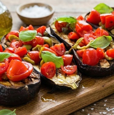 Light Pasta & Rice Dishes | Eggplant Bruschetta