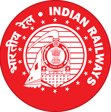 a train logo with the words indian railways