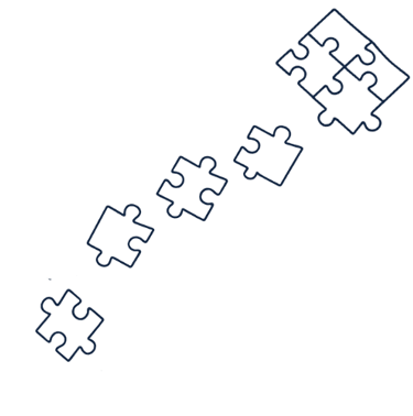 des morceaux de puzzles et un puzzle symbolisant le travail en psychothérapie analytique