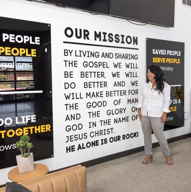 Church Mission wall and visions statements
