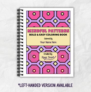 mindful patterns bold and easy personalized wirebound coloring book