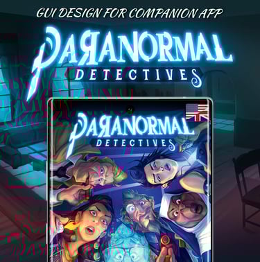UI Design for companion app Paranormal Detectives - extra scenarios for the board game