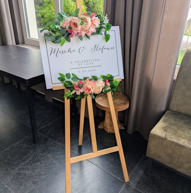 a sign board with a sign that says welcome to the couple