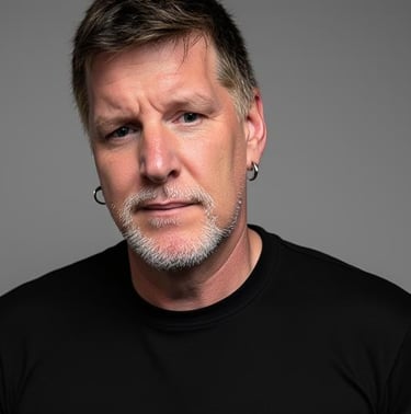 a man with a mustache and a mustache on his face