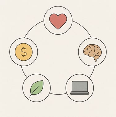Cinco-ícones-dispostos-em-círculo-representando-diferentes-nichos