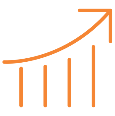 icon of a graph showing increased performance