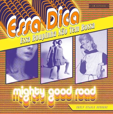 Art for the Essa Dica single, orange and purple lines with yellow banners