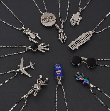 a circle of silverware with a bottle of soda