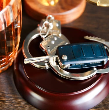 keys and handcuffs on desk