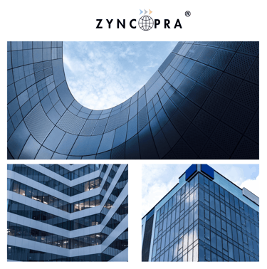 Architectural ACP facade designs with custom geometric cladding systems.