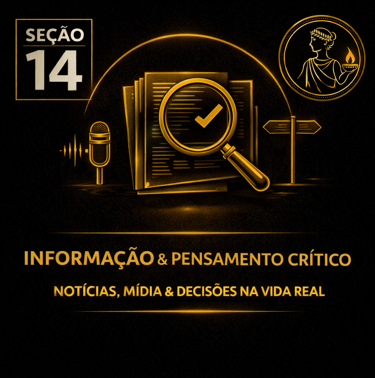 Capa da seção Informação & Pensamento Crítico: Notícias, Mídia & Decisões da plataforma Atenéstia