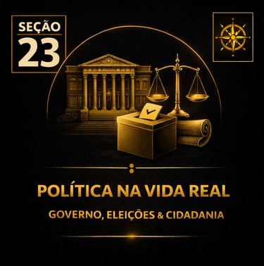 Capa da seção Política na Vida Real: Governo, Eleições & Cidadania da plataforma Atenéstia