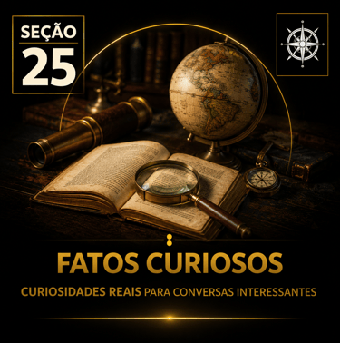 Capa da “Seção 25 - Fatos Curiosos”, com fundo preto e detalhes dourados.