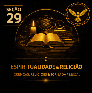 Capa da seção Espiritualidade & Religião: Crenças, Religiões & Jornada da plataforma Atenéstia