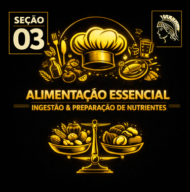 Capa da seção Alimentação Essencial: Ingestão e Preparação de Nutrientes da plataforma Atenéstia