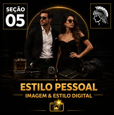 Capa da “Seção 05 – Estilo Pessoal”, com fundo preto e detalhes dourados.