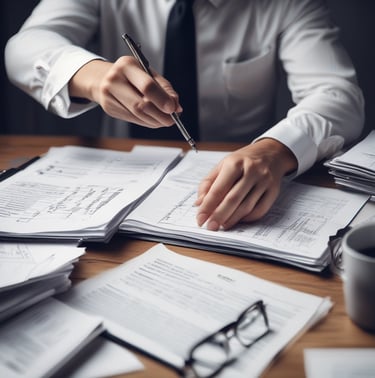 Team meeting discussing accounting strategies around a conference table.